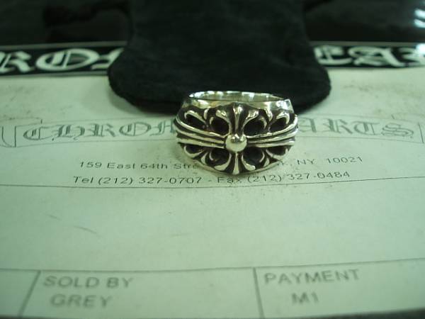 クロムハーツ　本物　フローラルクロスリング　17号　中古品