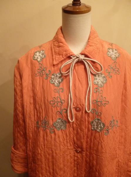 50'sヴィンテージキルティングJKT60'sガウン刺繍チャイナ風ΓLT