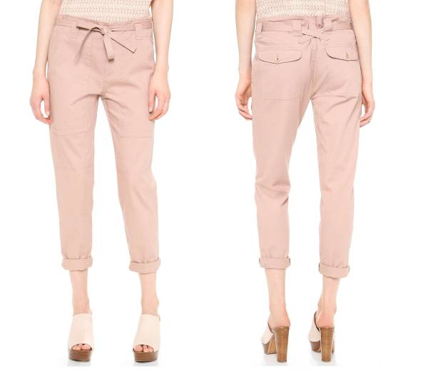 ウラジョンソン Ulla Johnson リボンベルト付 綿パンツ ピンク