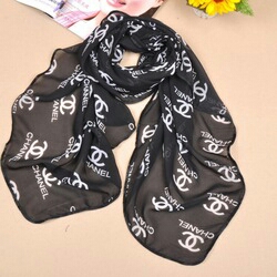 新品☆シャネルCHANEL☆スカーフ☆ブラックレア☆春UV日焼け対策