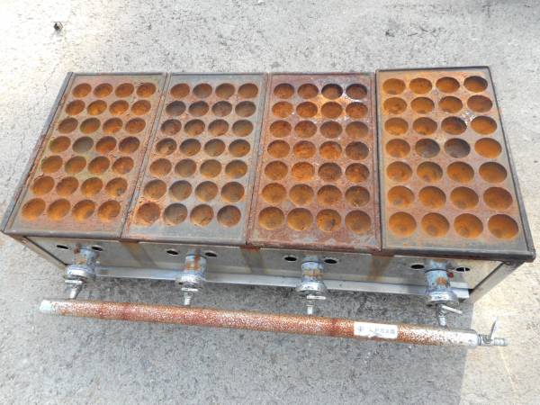 A1287 LPガス用 4個口 8本ガス たこ焼き機