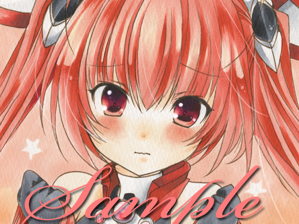 ☆手描き イラスト【俺ツイ】 テイルレッド おまけ☆色紙(手描き
