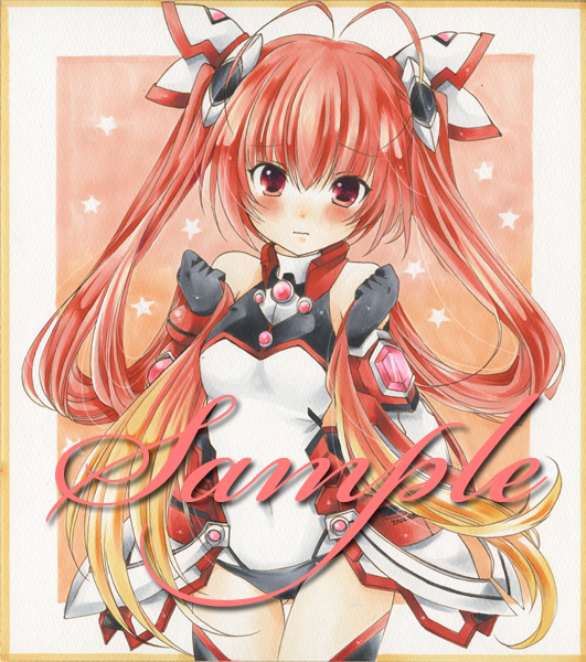 ☆手描き イラスト【俺ツイ】 テイルレッド おまけ☆色紙(手描き