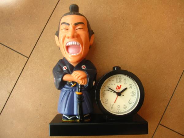 【未使用】　坂本竜馬　目覚まし時計　からくり　置き時計　限定　動作確認済み 非売品 ニチレイ キャンペーン ゴン中山 坂本龍馬 目覚まし時計(目覚し
