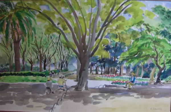小西恵子 大阪靭公園 M１０大水彩 明るく綺麗な水彩画 自然 風景画 売買されたオークション情報 Yahooの商品情報をアーカイブ公開 オークファン Aucfan Com