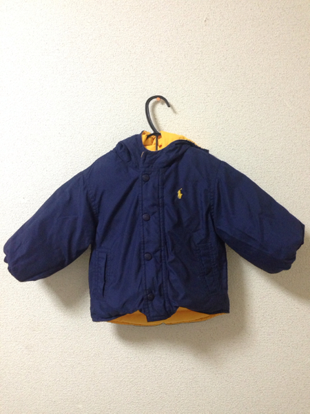 ラルフローレン リバーシブル ダウン ジャケット 80 90 美品 紺