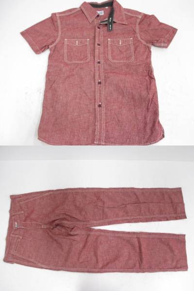 132E232■フラットヘッド ワーク シャツ パンツ セットアップ