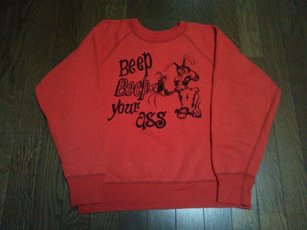 ウエアハウス WAREHOUSE BODIES 40 スウェット 染み込 赤×黒 ◎