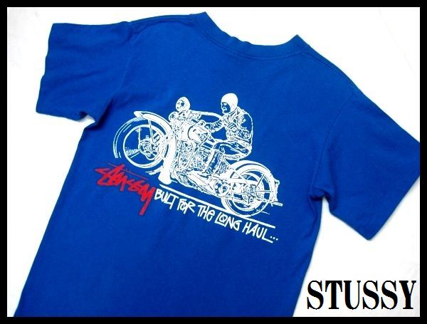 激レア◆80sオールドSTUSSYステューシー黒タグ バイカーTシャツS
