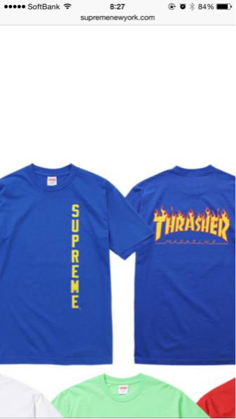supreme thrasher logo tee royal M 新品 box north 登坂