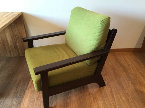 レトロモダン一人用ラウンジソファ売り切りグリーン②