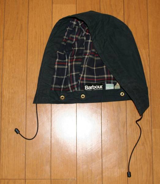 美品 英国製 バブアーBarbourワックス ネイビー コットン フード