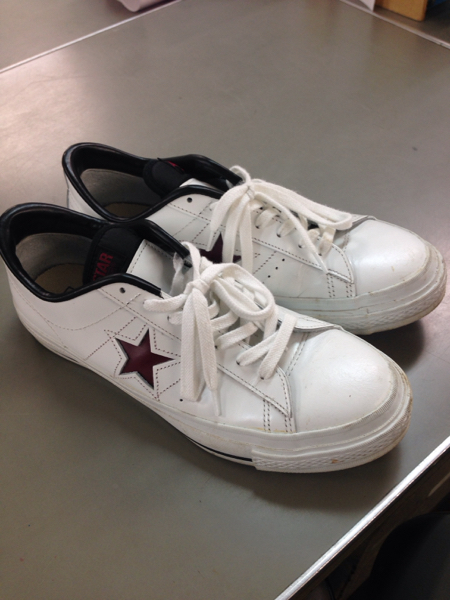 コンバース ワンスター 白×エンジ サイズ8