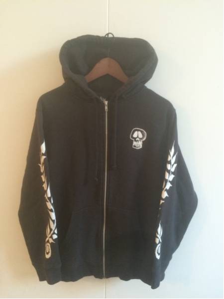 stussy ステューシー ジップアップパーカー 黒タグ ドクロ