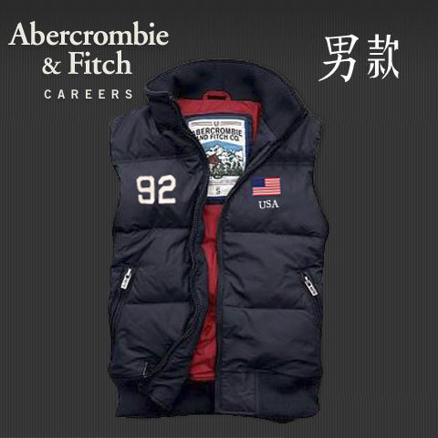 A&F アバクロ メンズ ダウンベスト FD87 Lサイズ ネイビー