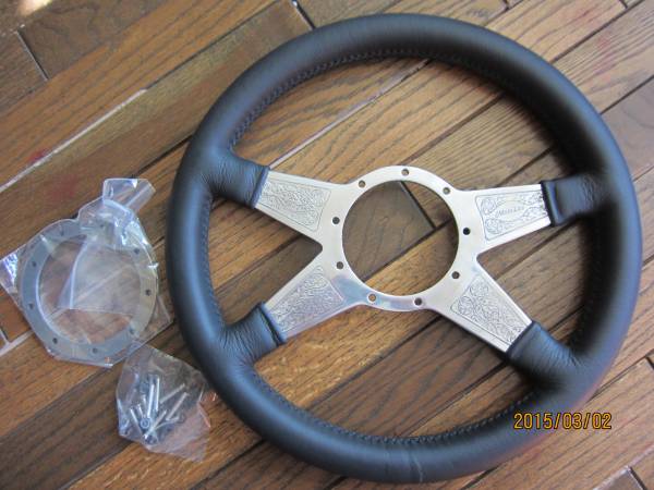 モトリタ ステアリング MOTOLITA 新品 革巻き 4本スポーク