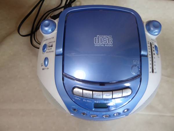 SANYO☆コンパクトCDラジカセ PH-PR64 10年製 青 サンヨー 中古