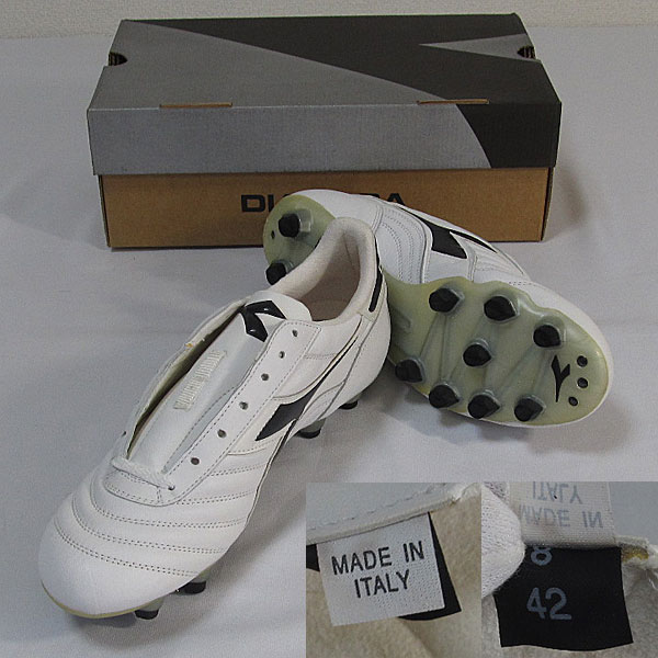 DIADORA ディアドラ スパイク 白/黒 8（42）イタリア製 未使用(26.0cm