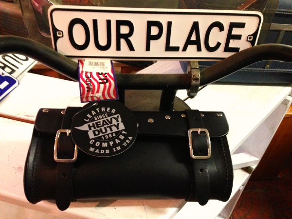 展示品☆厚革ツールバックUSAシンプル黒27x13ハーレーbucobell