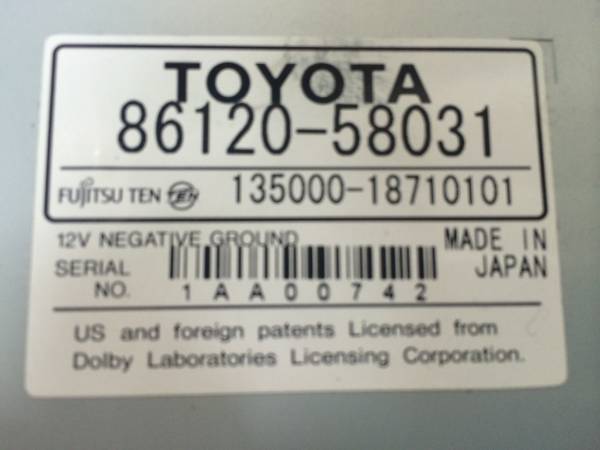 ◇トヨタ純正ナビ 86120-58031 アルファード10系 前期 中古◇(トヨタ