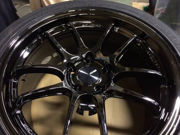 pf01evo 9j ＋25 pcd114.3 18インチ アルミホイール タイヤ付き215/40/18 ENKEI（エンケイ） PF01EVO (SBK/リアフェイス) 9.5J x 18インチ +22