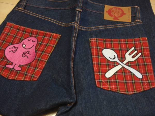 格安新同美品 MR MEN LITTLE MISS 刺繍入デザインジーンズ 34