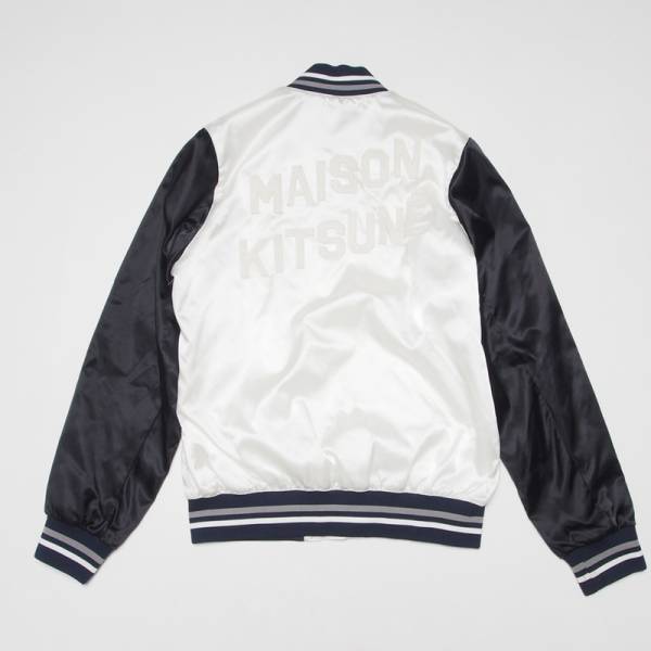 1102囗メゾンキツネ バイカラーナイロンスタジャンS/ジャケット