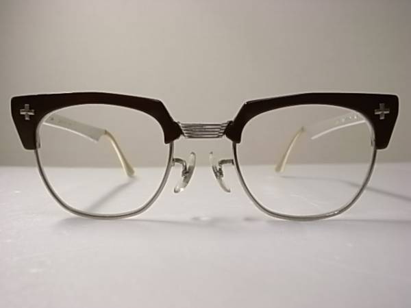 B&Lボシュロム SAFETYビンテージ 眼鏡 ブロー 60'sクロス メガネ