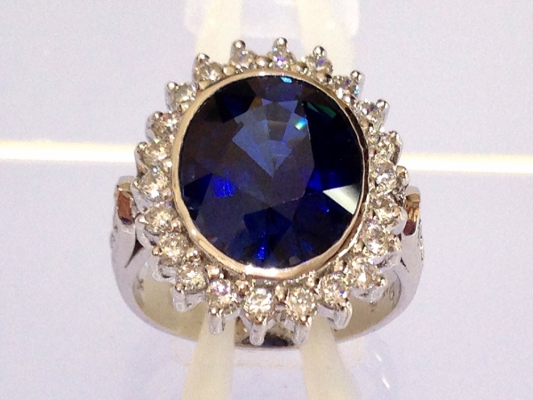 ★シルバー925★ 15ct サファイア 指輪 リング 13号 新品*美品