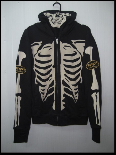 ★中古★VANSON メンズ・スカル・パーカー