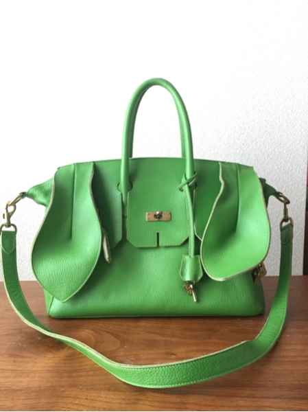 美品】あちゃちゅむ 革うさぎ耳付きBAG☆バーキン風 日本製(ムチャチャ 