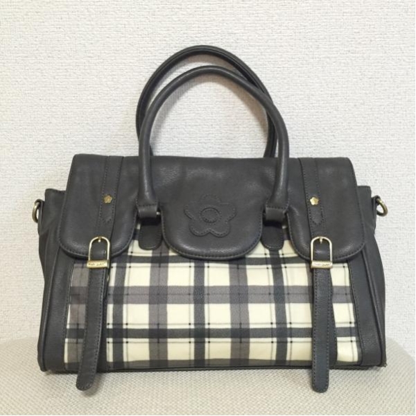 Mary Quant:チェックデイジーバッグ:マリクワ