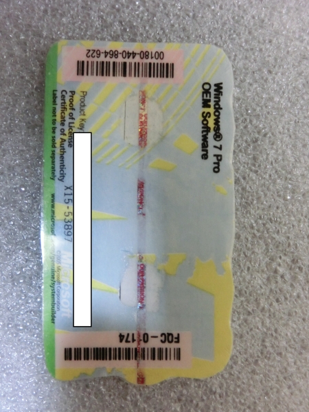 Windows 7 Pro OA プロダクトキー (OEM)⑦