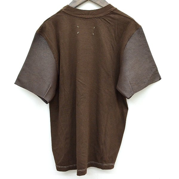 新品 初期 マルタンマルジェラ アーティザナル袖レザーTシャツ*M(半袖T
