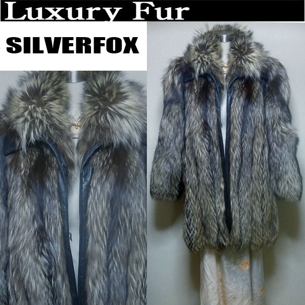 SEFC【毛皮●jur-an】高級シルバーフォックスロング90cmコート