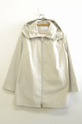 90s CK カルバンクライン フード付きコート 白系 デザイン古着