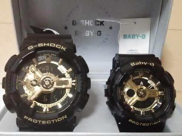 GA-110GB-1AJF×BA-110-1AJF2本セット 黒金 ペアボックス付 新品
