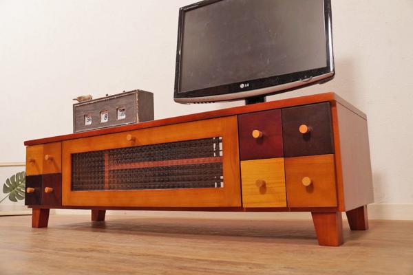 ☆北欧風 格子ガラス アンティーク調 テレビ台1円～outlet C0317