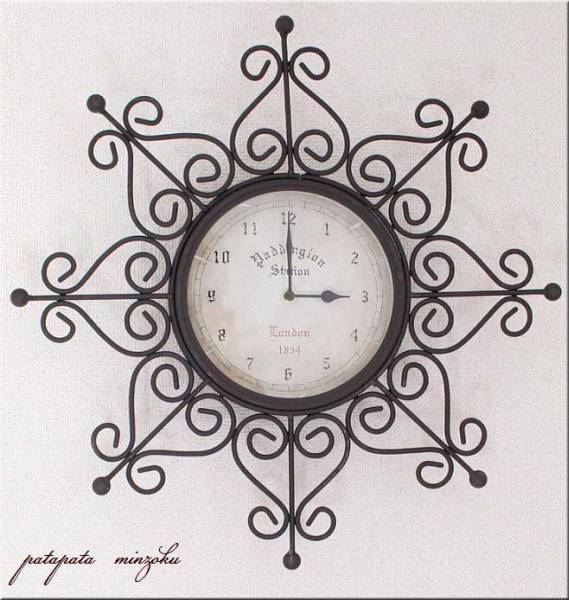 ★ ノーブル 花時計　パタミン アンティーク調 雪 ★