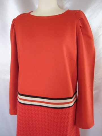 ロベルタディカメリーノ 千鳥格子柄切替 七分袖ワンピース 11号