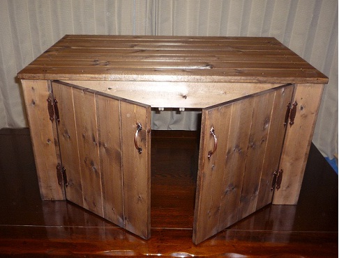 大工の手作り・カントリー木製水槽台 ☆ロー・キャビネット