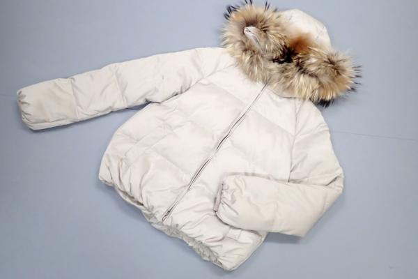 美品◆theoryセオリー ファー付 ダウンジャケット S 白系