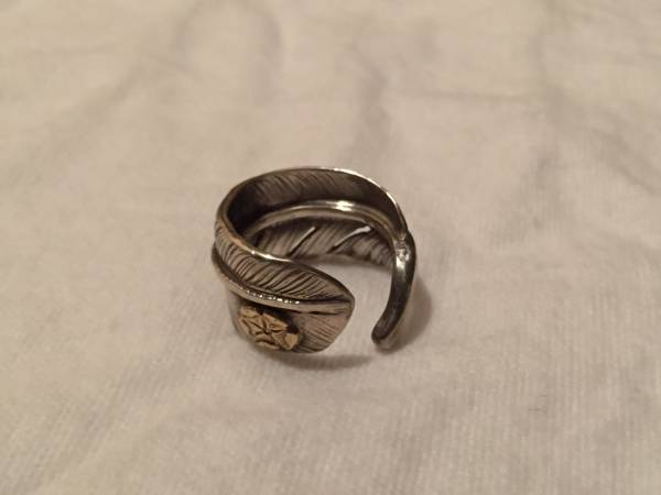 ゴローズ goro's ローズメタル付き 特大フェザー リング_1