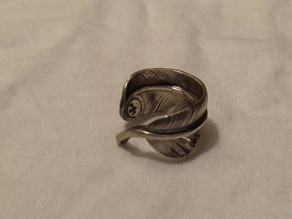 ゴローズ goro's ローズメタル付き 特大フェザー リング_2