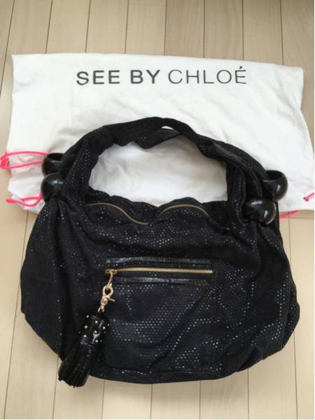 see by chloeシーバイクロエレザータッセル付バッグ美品 シーバイクロエ タッセルモチーフ ショルダーバッグ レザー