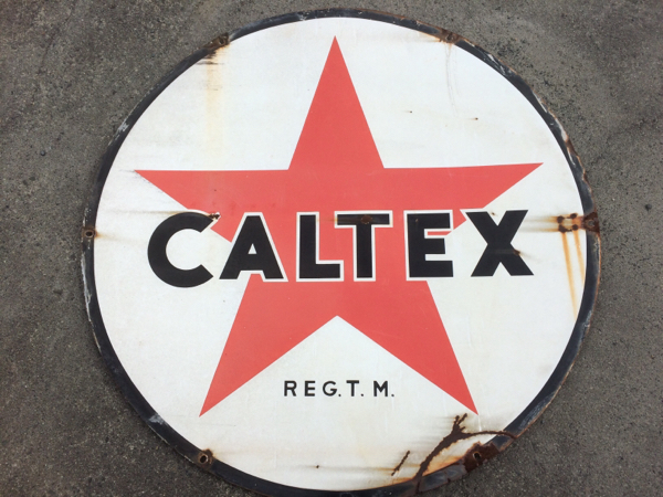 CALTEX コウモリ 日本石油 看板 昭和 レトロ 大看板