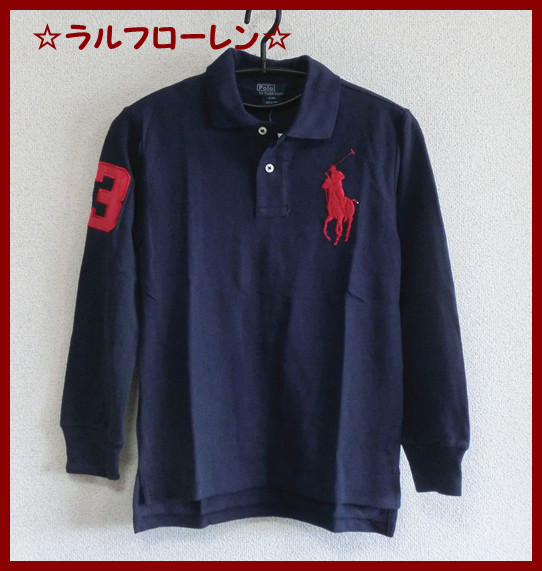 完売【ラルフローレン】ビックボニー★紺色ポロシャツXL(170cm)