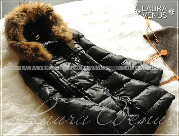 在庫僅少15号新品ラクーンファーダウンコートA136-3黒XXL