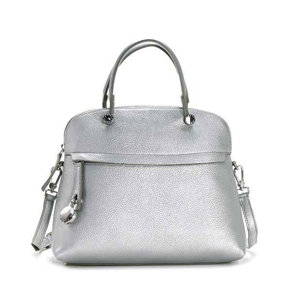 ◆新品 フルラ PIPER M DOME 斜め掛けショルダーバッグ シルバー