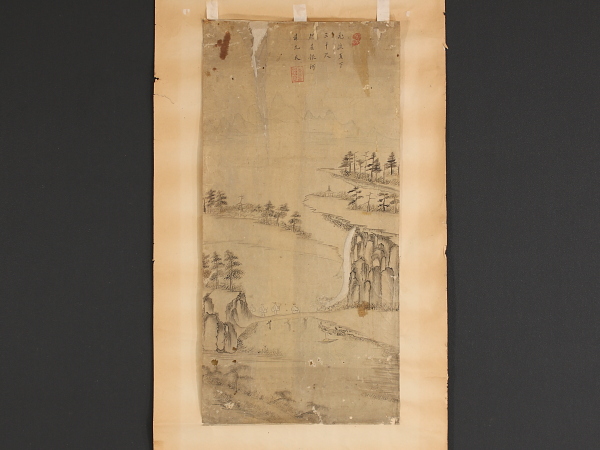 【伝来】z1928 山水図 マクリ 中国画